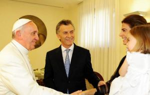 Former mayor of Buenos Aires City Mauricio Macri and family have in effect visited the Pope at the Vatican and they have a good personal relation  