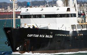 Capitan Oca Balda incorporated in 1983 and ordered from Germany, together with Dr. L Holmberg were involved in joint scientific cruises with Falklands 