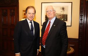 Falklands' lawmaker MLA Roger Edwards also met in London with Foreign Office minister Hugo Swire 
