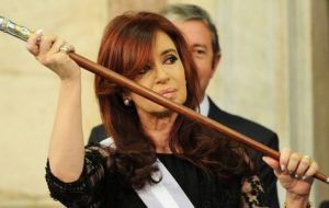 Cristina Fernandez most probably can't tolerate history recording when she hands the symbols of power to the antithesis of her preaching 