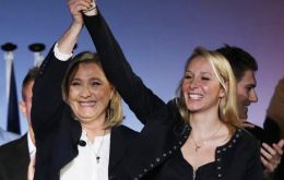 Marine Le Pen and her 25-year-old niece Marion Marechal-Le Pen broke the symbolic 40% mark in their respective regions, shattering previous records