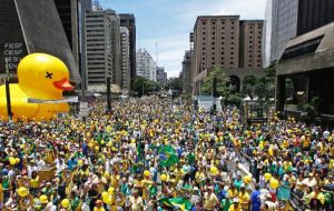 The turnout hit about 81,000 nationwide, according to police cited by the Globo network. Organizers insisted the number was really 385,000, said Globo.