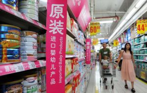 Imported baby milk powder is now the preferred product in China because of the tainted milk scandal in 2008 which killed six children and left 300.000 ill