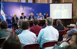 The NGO “Dialogue for Malvinas”, which supposedly was behind the Pope's poster, was one of the organizers of Tuesday's open debate in the Senate.