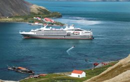 Le Boreal, which usually brings 200 passengers to South Georgia each visit, has cancelled at least two trips following an engine room fire on 18th November Pic. M. Phillips