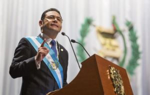 “What I want, as do all Guatemalans, is that justice be done -- but justice, not revenge,” Jimmy Morales said during a military ceremony
