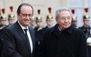 Castro was formally welcomed under the Arc de Triomphe before being driven down a virtually deserted Champs-Elysees avenue decked out in Cuban flags.