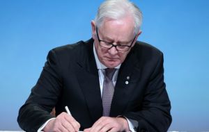 Australia's minister for trade Andrew Robb was the first to sign. He was followed by his counterpart, New Zealand trade minister Todd McClay