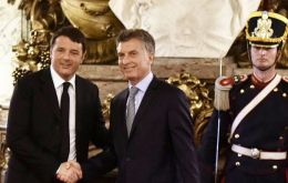 “We are focused in trade and getting new investments, in renewable energy, in railways. We want Italian companies to invest in Argentina,” said Macri