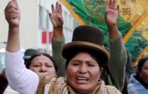 Opposition supporters have been celebrating the referendum result in parts of the main city, La Paz. 