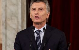 In an hour long speech, Macri renewed his campaign slogans and government plans to reduce poverty, fight against drug-trafficking and bring Argentines together.