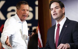 Republicans and allies hope to unleash a TV campaign aimed at battering Trump, hoping that could help Kasich win Ohio and Rubio his home state of Florida