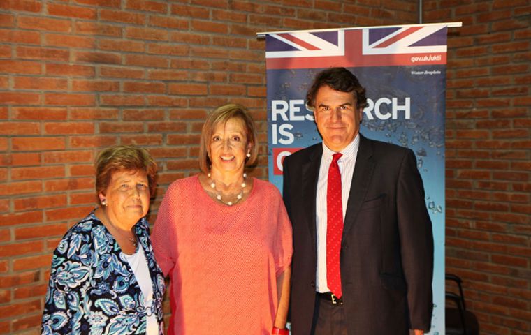 UK ambassador Lyster-Binns, with Education Minister Maria Julia Muñoz, and the head of the Education Training Council (CFE) Ana Lopater in Maldonado 