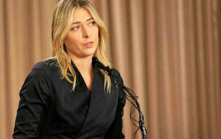 Sharapova told reporters in Los Angeles on Monday that she tested positive for meldonium, which was recently banned. 