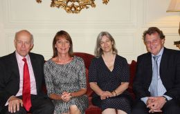 From left to right: British Ambassador John Freeman, Linette de Jager, Mrs Freeman and new Argentine Ambassador Carlos Sersale Di Cersiano