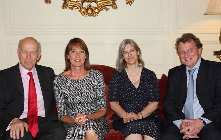 From left to right: British Ambassador John Freeman, Linette de Jager, Mrs Freeman and new Argentine Ambassador Carlos Sersale Di Cersiano