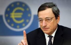 ECB president Mario Draghi told a news conference in Frankfurt that the bank had cut Euro zone inflation projections to reflect the recent decline in oil prices. 