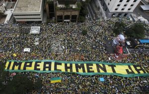 But PT's nationwide show of force was insignificant compared to the over three million that turned out on Sunday calling for Rousseff's ouster. 