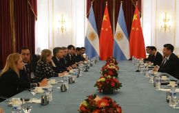The meeting of the two delegations headed by presidents Macri and Xi Jinping in Washington