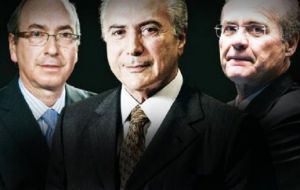 If Rousseff is removed, the three in line to succeed her are also under investigation, Michel Temer and speakers Eduardo Cunha and Renan Calheiros