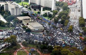 Argentine ex president Cristina Fernández addressed thousands of militants 