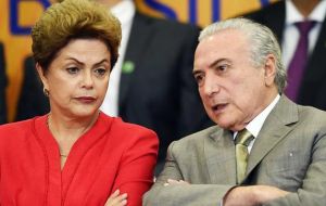 Politicians have begun to flock to the residence of the man who would replace Rousseff if she is convicted, Vice President Michel Temer to declare their support 