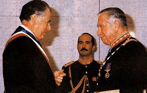 Aylwin won the first post-dictatorship election and took office in a tense handover ceremony on March, 1990 with Pinochet, who remained as head of the Army.