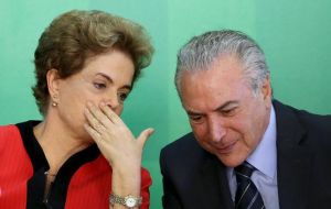 Rousseff has accused Temer of plotting against her, but during her trip to New York, Temer will temporarily assume the presidency