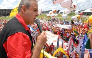 “We do not recognize a government that no one elected,” Vagner Freitas, president of the Unified Workers' Central, CUT, Brazil's main labor federation