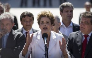 ”I confess, I never imagined it would be necessary to fight against a coup in my country,” Rousseff said in a speech to the nation. 
