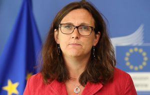 EU Trade Commissioner Malmstrom said the arrival of the Macri administration in Argentina opened a “new, unique window of opportunity” for negotiations