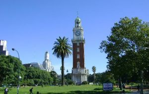  The 60-metre Palladian clock tower was a gift from the city’s British community to mark the centenary of Argentina’s 1810 revolution