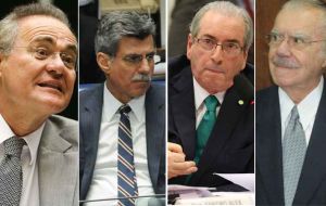 They are Senate President Renan Calheiros; ex president Jose Sarney, Senator Romero Juca and powerful lawmaker Eduardo Cunha