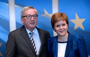 “Scotland has won the right to be heard in Brussels, so I will listen carefully to what the first minister will tell me,” Juncker told a news conference.