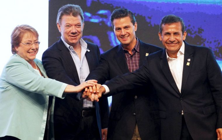 President Michelle Bachelet will be joined by her Alliance peers, Ollanta Humala (Peru); Juan Manuel Santos (Colombia), and Enrique Pena Nieto from Mexico.