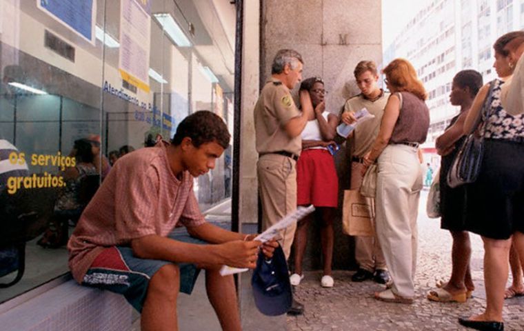 The 11.2% jobless rate means 11.4 million people are officially out of work, IBGE said. A year ago, the jobless rate was 8.1%. 