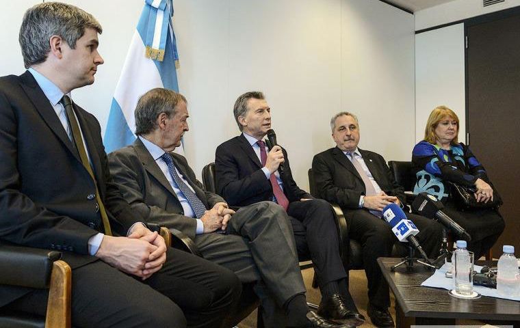 “Brexit or not, our claim will never change,” Macri told reporters in Brussels after talks with European Union leaders.