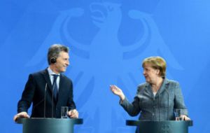 “But I am relying on Germany's leadership capabilities,” he added, with German Chancellor Angela Merkel standing by his side.