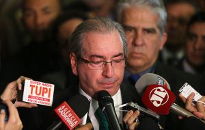“Only my resignation can help stabilize the chamber,” said Cunha, on the verge of tears and his voice cracking, said at a press conference.