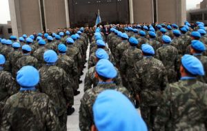 Argentina is part of the UN mission to Colombia, to monitor the ceasefire agreement between the Government of Colombia and the FARC-EP. 