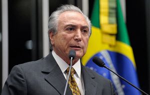 Temer said he was worried about the Real's recent appreciation against the dollar and added his government will “look for an equilibrium” in the exchange rate.