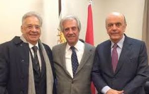 Serra met with president Vazquez and Nin Novoa and said Brazil was prepared to invite Uruguay to join a major business delegation to Iran and Africa. 