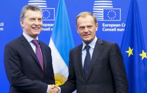 Macri in July met in Brussels with Donald Tusk, president of the European Council and Federica Mogherini the EU Foreign affairs and security High Representative.  