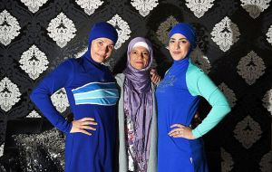Aheda Zanetti,(C) who claims the trademark on the name burkini and burqini, said online sales were up by 200%. 