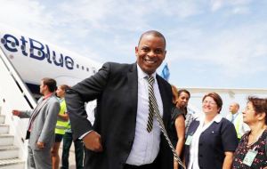 Calling it a “historic occasion,” Foxx said the inaugural flight culminated “months of work by airlines, cities, the U.S. government and many others”