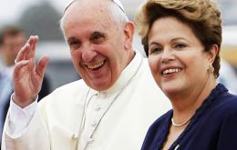 Francis with then president Rousseff during one of the several times they met 