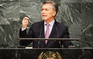 In his first speech to the UN General Assembly Macri effectively called on UK to begin a dialogue on the Falklands/Malvinas question.