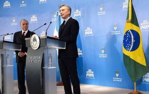 President Macri thanked Brazil's standing support for the Argentine position in the Malvinas Islands question