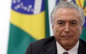President Temer acknowledging Brazil's “very sharp recession,” said he was enacting austerity reforms “to create a very favorable business environment.”