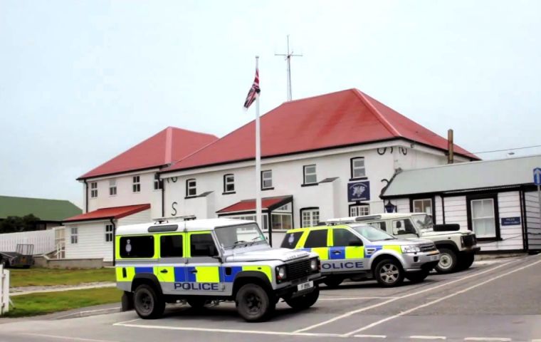 The headquarters of the Royal Falkland Islands Police (RFIP) in Stanley. 